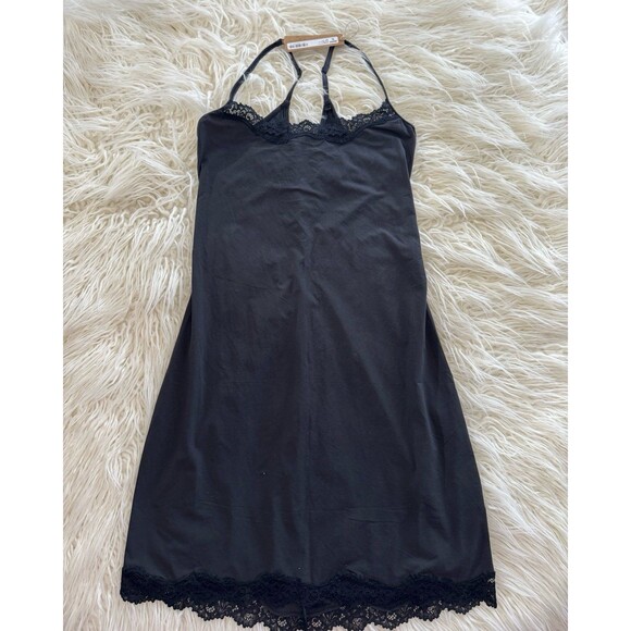 Skims Fits Everybody Lace Slip Dress Onyx Size Large - Picture 2 of 9